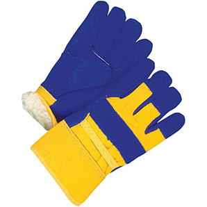 Bob Dale-Men's Blue & Yellow Large-Extra Large Split Leather Combo Lined Work Gloves
